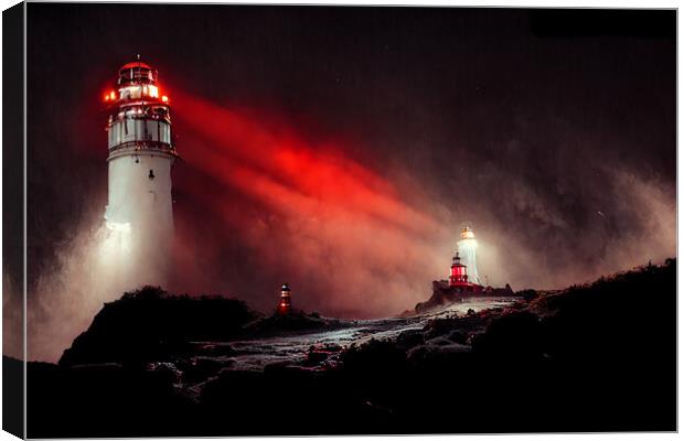 Ghostly Lighthouse Canvas Print by Picture Wizard