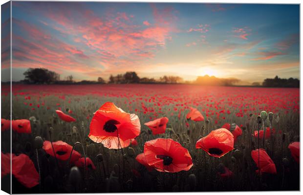 Poppy Field Canvas Print by Picture Wizard