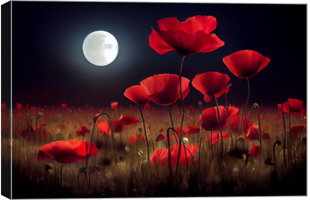 Poppy Full Moon Canvas Print by Picture Wizard