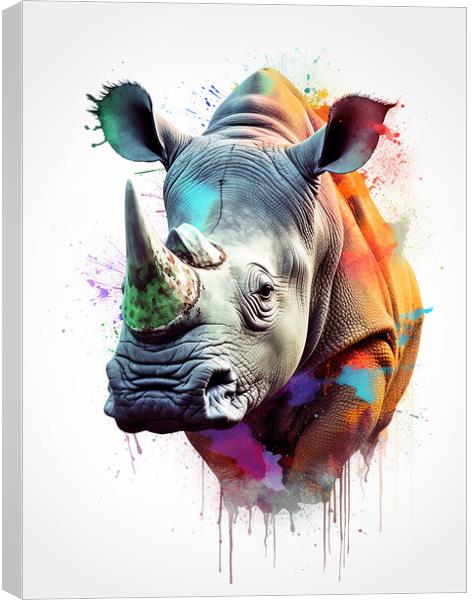 The Rhino Canvas Print by Picture Wizard