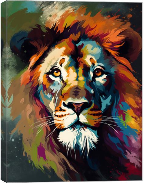 Lion Head Art Canvas Print by Picture Wizard