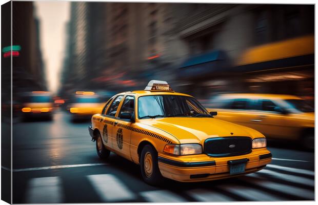 New York Yellow Cab Canvas Print by Picture Wizard