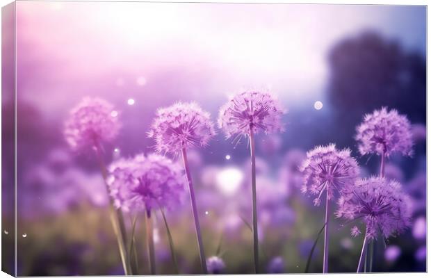 Purple Allium Flowers Canvas Print by Picture Wizard