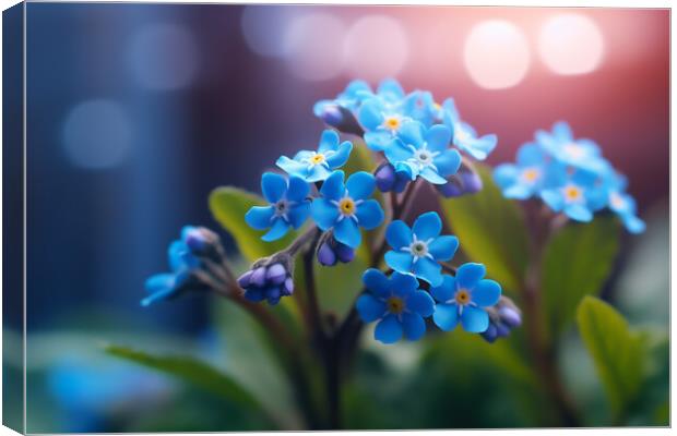 Blue Forget Me Nots Canvas Print by Picture Wizard