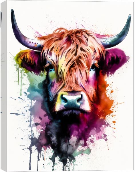 Highland Cow Colours 3 Canvas Print by Picture Wizard