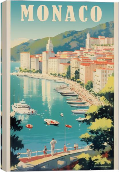 Monaco 1950s Travel Poster Canvas Print by Picture Wizard
