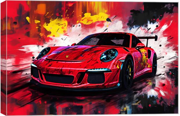 GT3 RS Splatter Canvas Print by Picture Wizard
