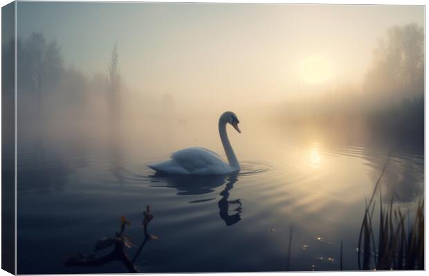 Golden Swan Canvas Print by Picture Wizard