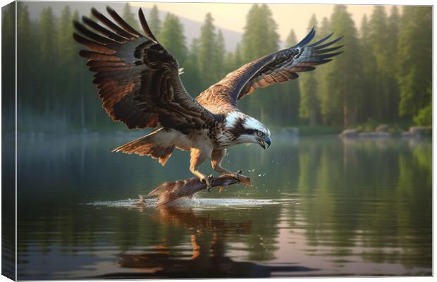 Osprey Hunting Canvas Print by Picture Wizard