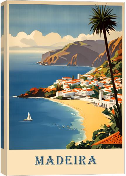 Madeira Vintage Travel Poster   Canvas Print by Picture Wizard