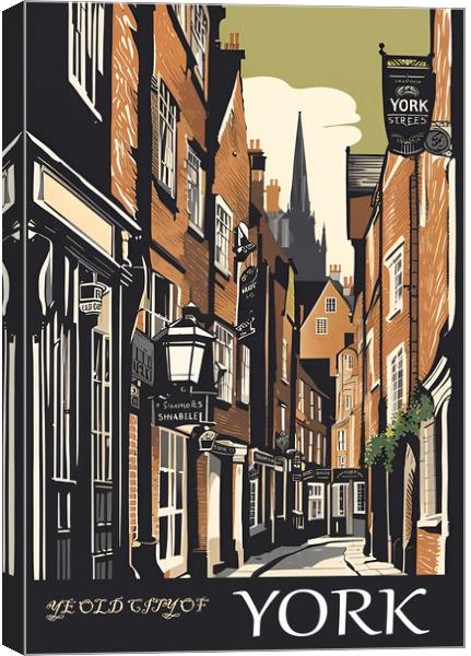 York Vintage Travel Poster   Canvas Print by Picture Wizard