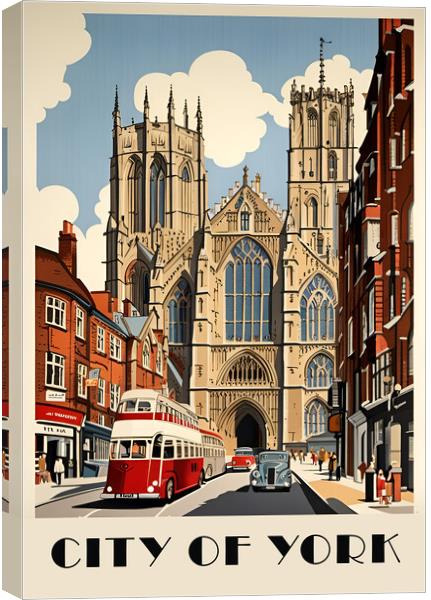 York Vintage Travel Poster   Canvas Print by Picture Wizard