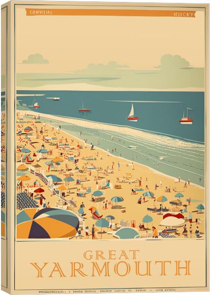 Great Yarmouth Vintage Travel Poster Canvas Print by Picture Wizard