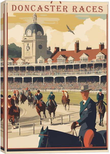 Vintage Travel Poster Doncaster Races Canvas Print by Picture Wizard