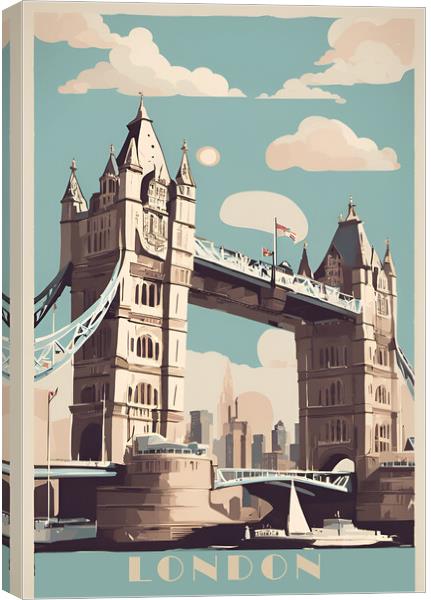 London Vintage Travel Poster  Canvas Print by Picture Wizard