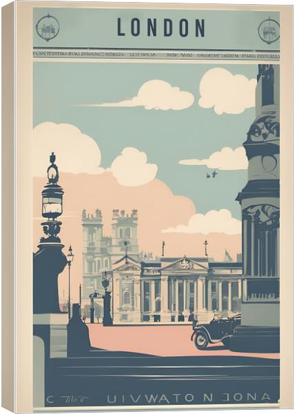 London Vintage Travel Poster  Canvas Print by Picture Wizard