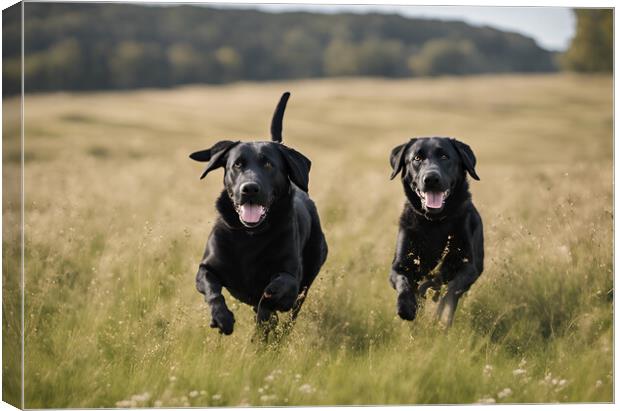 Black Labs Canvas Print by Picture Wizard