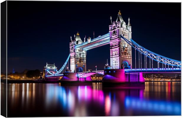 Tower Bridge at Night Canvas Print by Picture Wizard