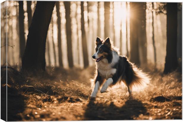 Running Collie Canvas Print by Picture Wizard