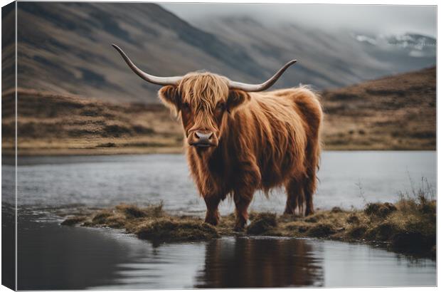 Highland Cow Canvas Print by Picture Wizard