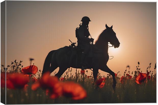 Mounted Cavalry Poppy Canvas Print by Picture Wizard