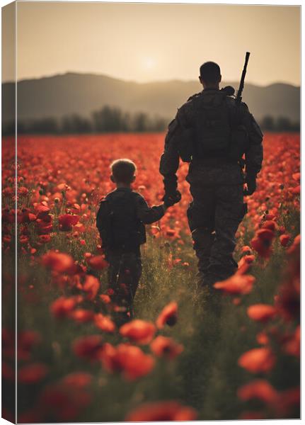 Father Soldier Canvas Print by Picture Wizard
