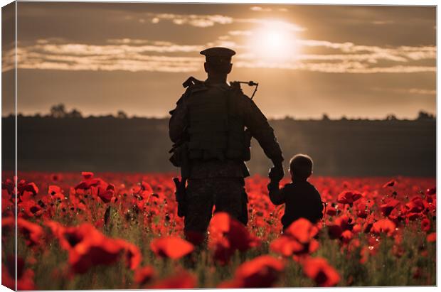 Poppy field soldier Canvas Print by Picture Wizard