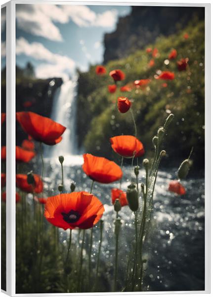 Poppy Falls Canvas Print by Picture Wizard