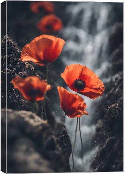 Poppy Falls Canvas Print by Picture Wizard