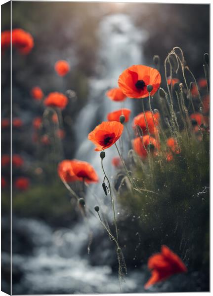 Poppy Falls Canvas Print by Picture Wizard