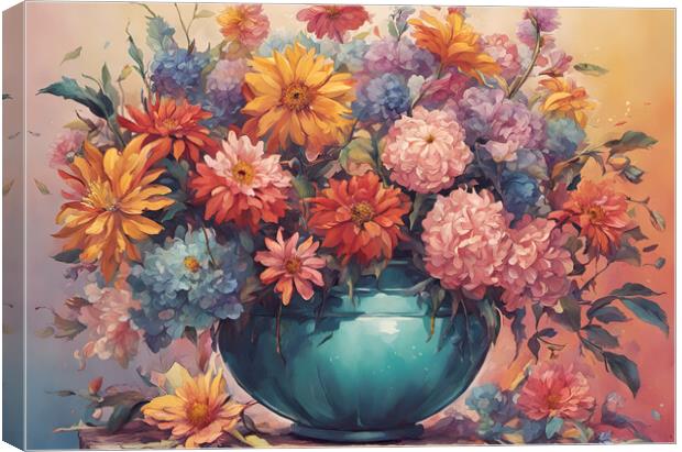 Floral Bouquet Canvas Print by Picture Wizard