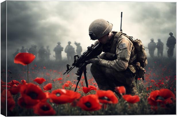 Poppy Field Soldier Canvas Print by Picture Wizard