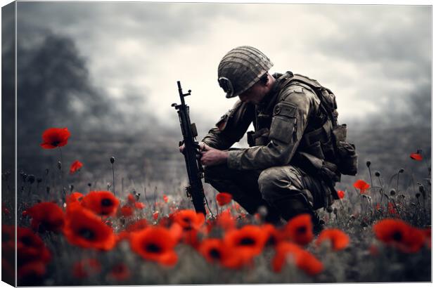 Poppy Field Soldier 3 Canvas Print by Picture Wizard