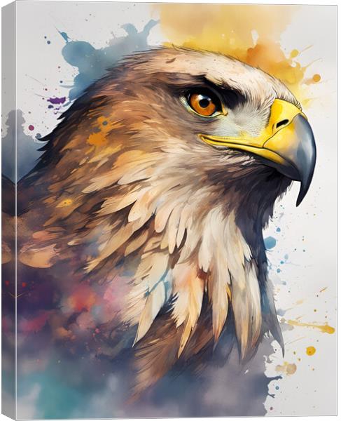 Golden Eagle Ink Splat Canvas Print by Picture Wizard