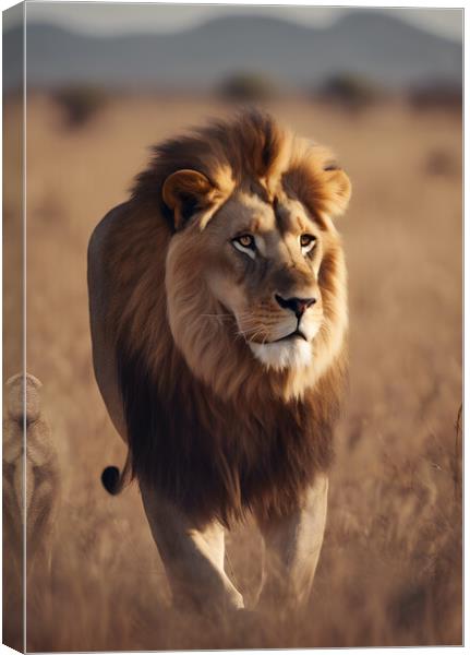 A lion looking at the camera Canvas Print by Picture Wizard