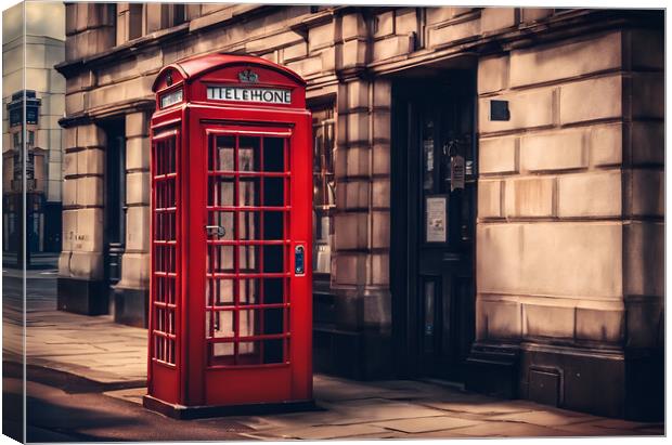 Red Phone Box Canvas Print by Picture Wizard