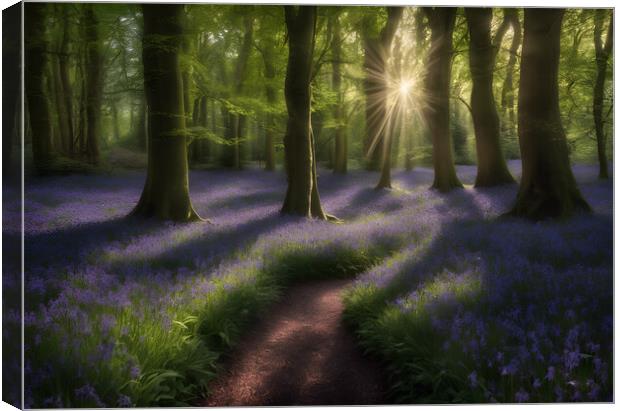 Bluebell Woods Canvas Print by Picture Wizard