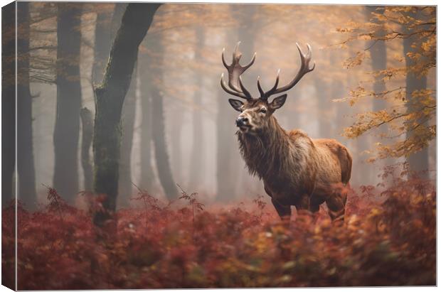 Red Stag Canvas Print by Picture Wizard