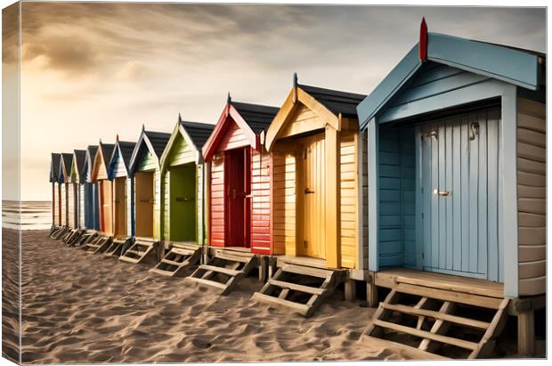 Beach Huts Canvas Print by Picture Wizard