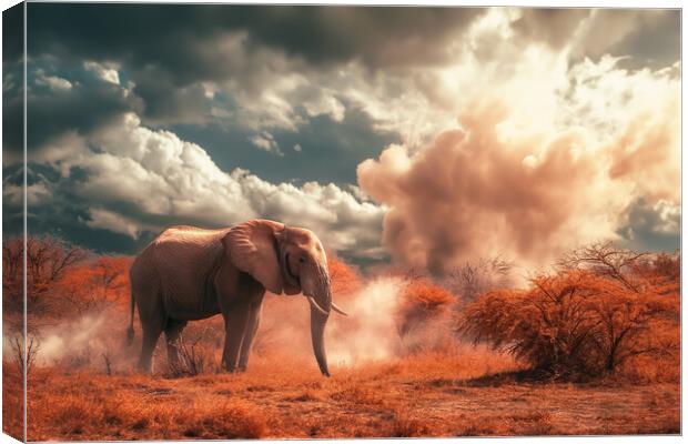 Dusty Elephant Canvas Print by Picture Wizard