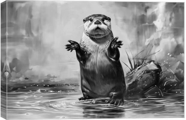 Otter says what Canvas Print by Picture Wizard