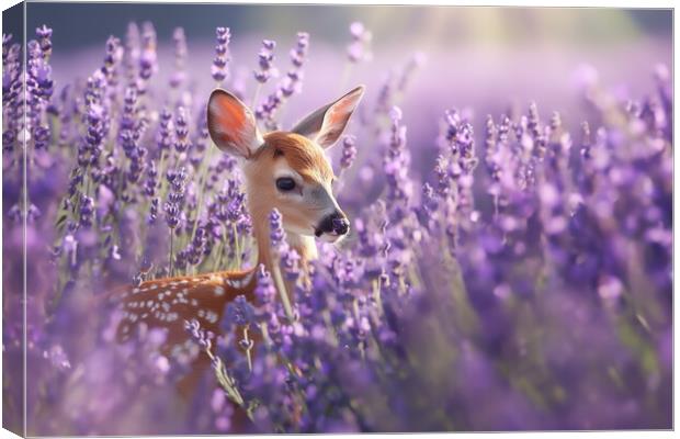 Lavender Deer Canvas Print by Picture Wizard