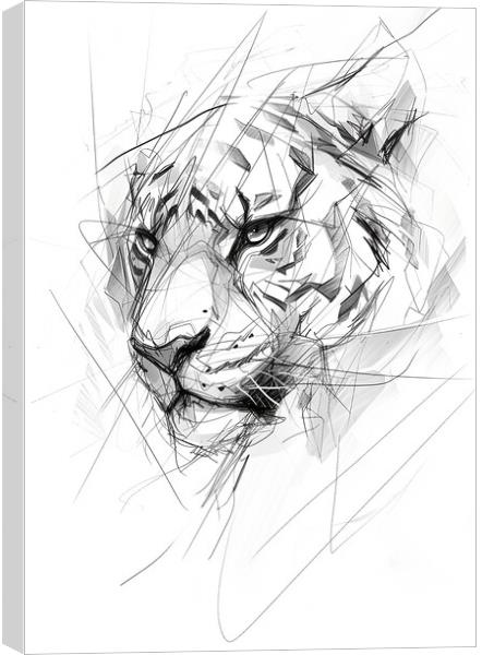 Tiger Sketch Canvas Print by Picture Wizard