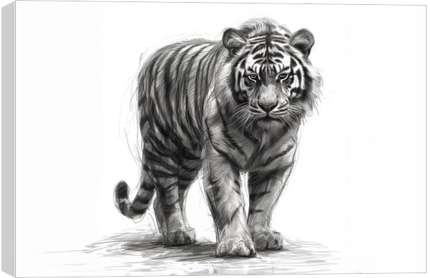 Tiger Sketch Canvas Print by Picture Wizard