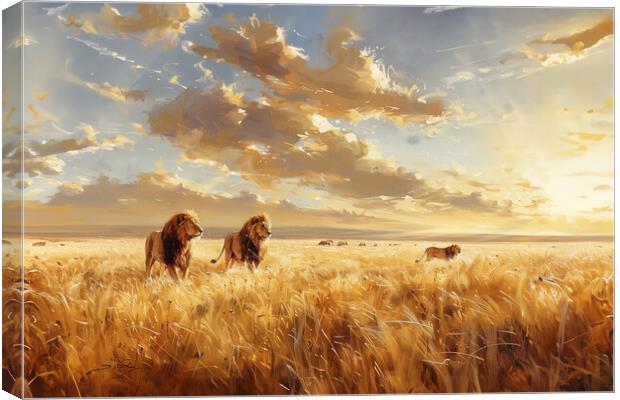 Pride of Lions Canvas Print by Picture Wizard