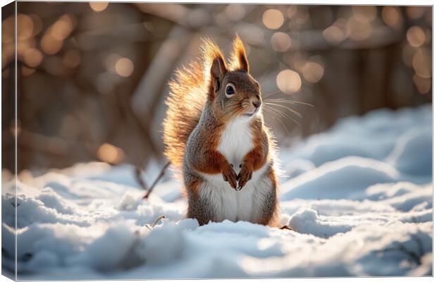 Curious Red Squirrel Canvas Print by Picture Wizard