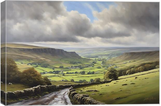 Yorkshire Dales Oil Painting Canvas Print by Picture Wizard