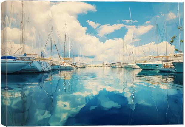 Puerto Pollenca Yachts Canvas Print by Picture Wizard