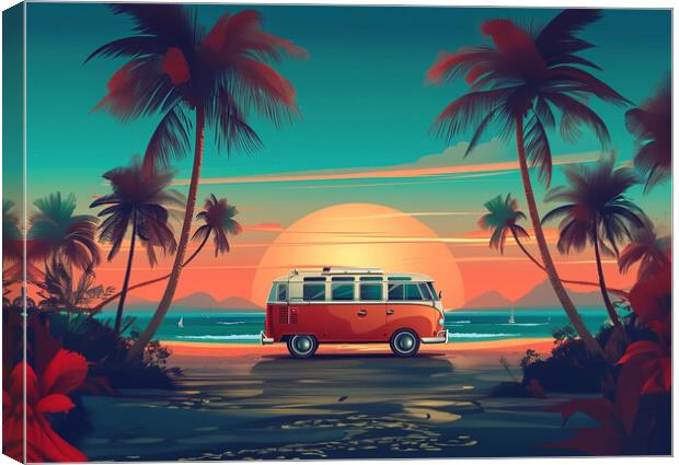 VW Camper Art Canvas Print by Picture Wizard