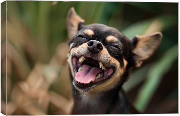 Laughing Chihuahua Canvas Print by Picture Wizard